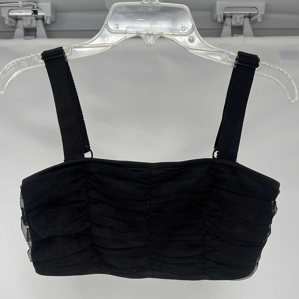 rushed tulle bralette